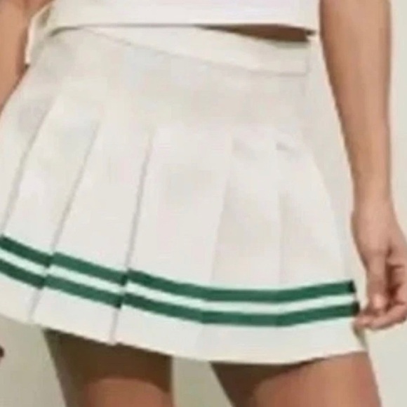 Prince Pickleball Women’s Mid-Rise Striped Pleated Mini Skirt - Cream - Picture 8 of 8